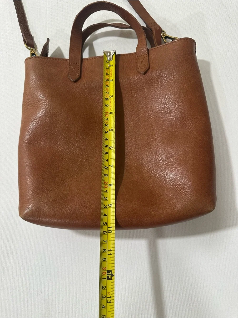 Madewell Medium Transport Tote Crossbody Bag English Saddle Leather